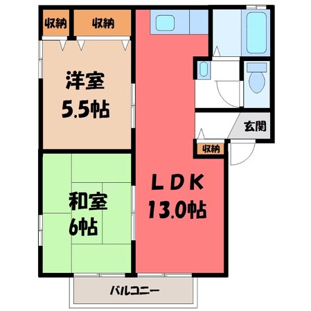 宝積寺駅 徒歩30分 1階の物件間取画像